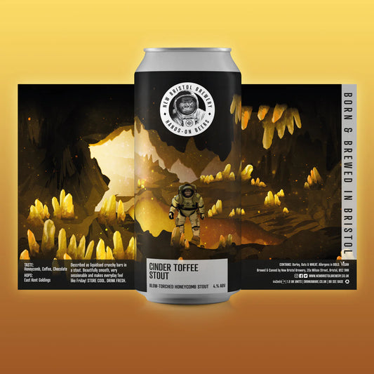 New Bristol Brewery Cinder Toffee Stout (4% ABV) 440ml BBE: 17.10.24