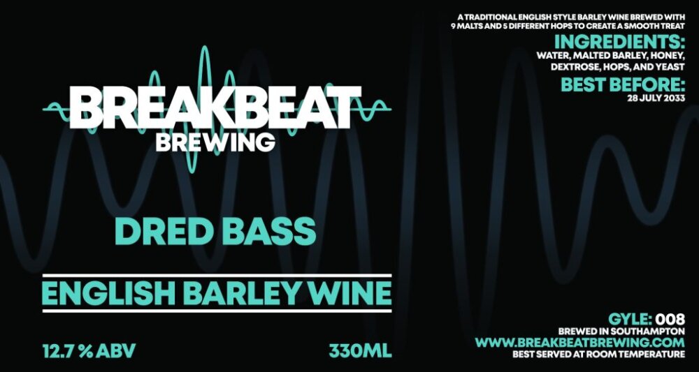 Breakbeat Brewing Gyle 008 - DRED BASS 330ml bottle Best Before 28 July 2033
