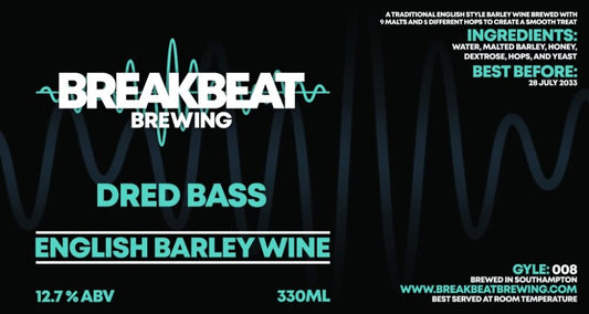 Breakbeat Brewing Gyle 008 - DRED BASS 330ml bottle Best Before 28 July 2033