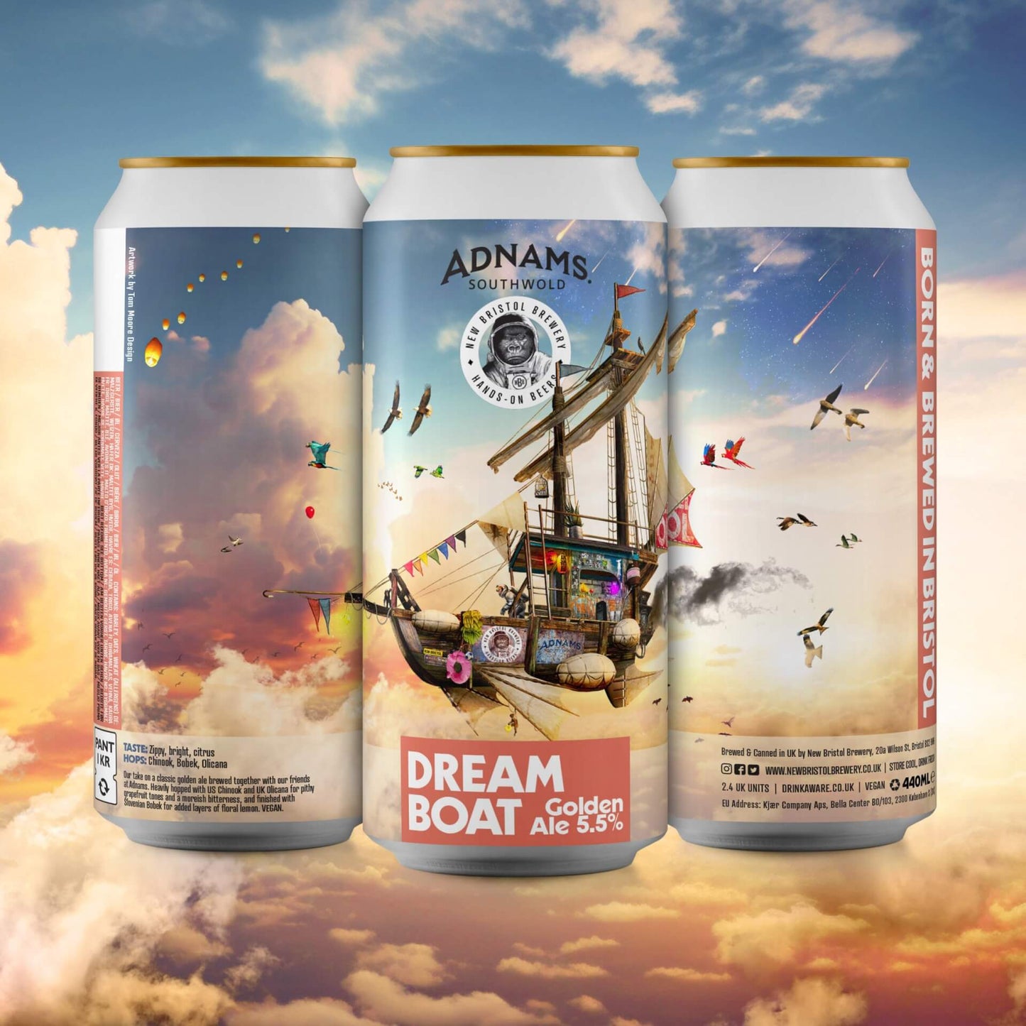 New Bristol Brewery ADNAMS COLLAB: Dreamboat Golden Ale (5.5% ABV) 440ml