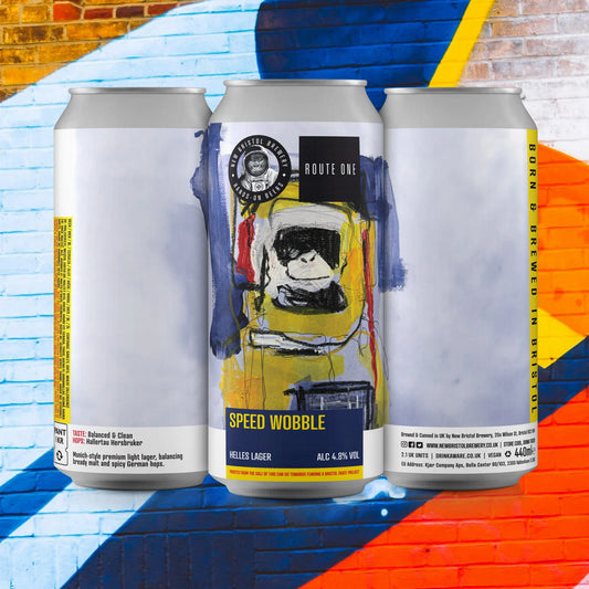 New Bristol Brewery ROUTE ONE COLLAB: Speed Wobble Helles Lager (4.8% ABV) 440ML BBE: 18.01.25