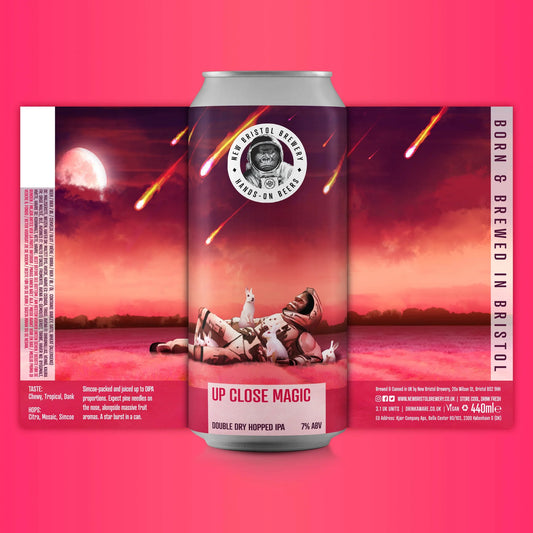 New Bristol Brewery Up Close Magic - Double Dry Hop IPA (7% ABV) 440ml BBE: 04.10.24