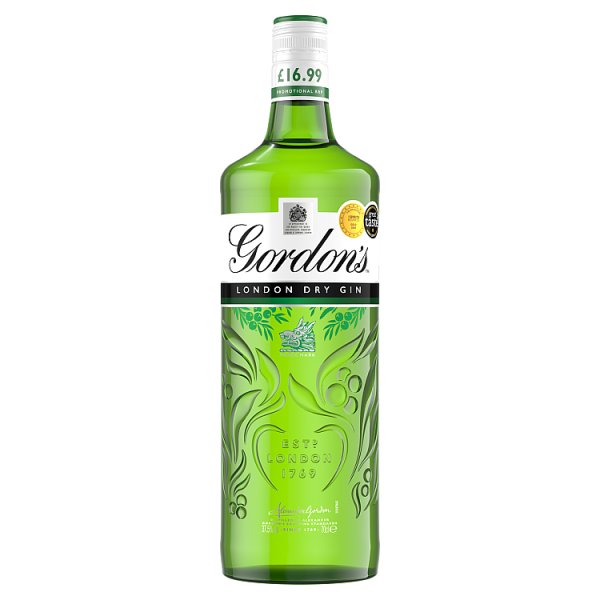 Gordon\'s London Dry Gin (37.5% Off PM1699 Gees – ABV) 70cl Kay Licence