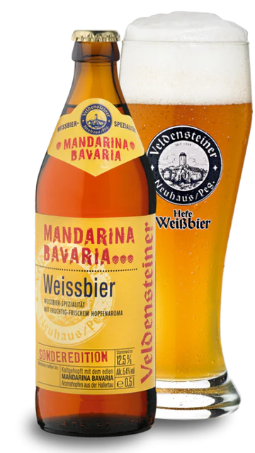 Veldensteiner Weissbier Mandarina Bavaria (5.4% ABV) 50cl Best Before 13.01.24