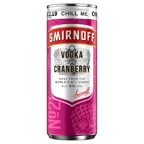 Smirnoff Vodka and Cranberry Premix can 250ml PM219