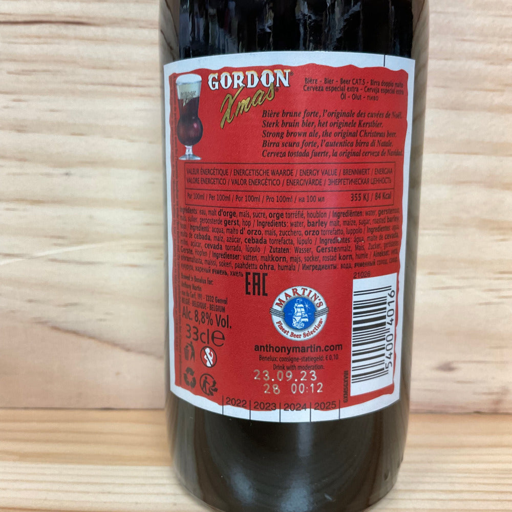 Gordon Xmas Ale 33cl (8.8% ABV) Best Before 21.11.24