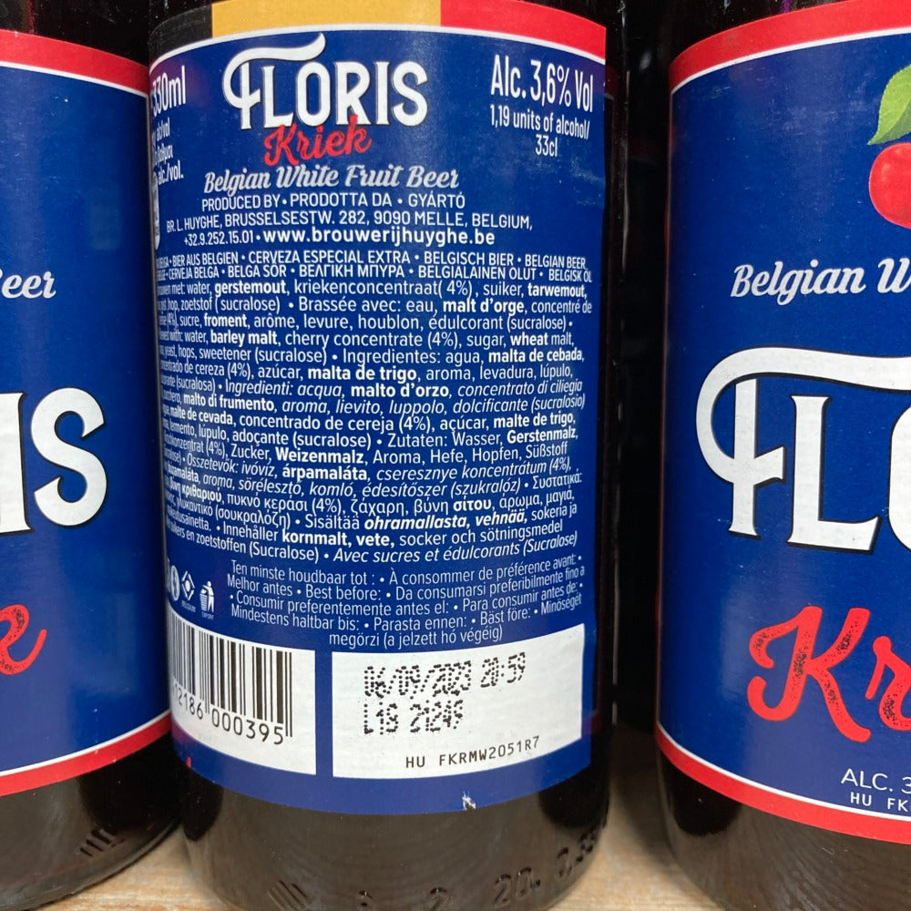 Floris Kriek (abv. 3.6%) 33cl bottle Best Before 25.10.2024