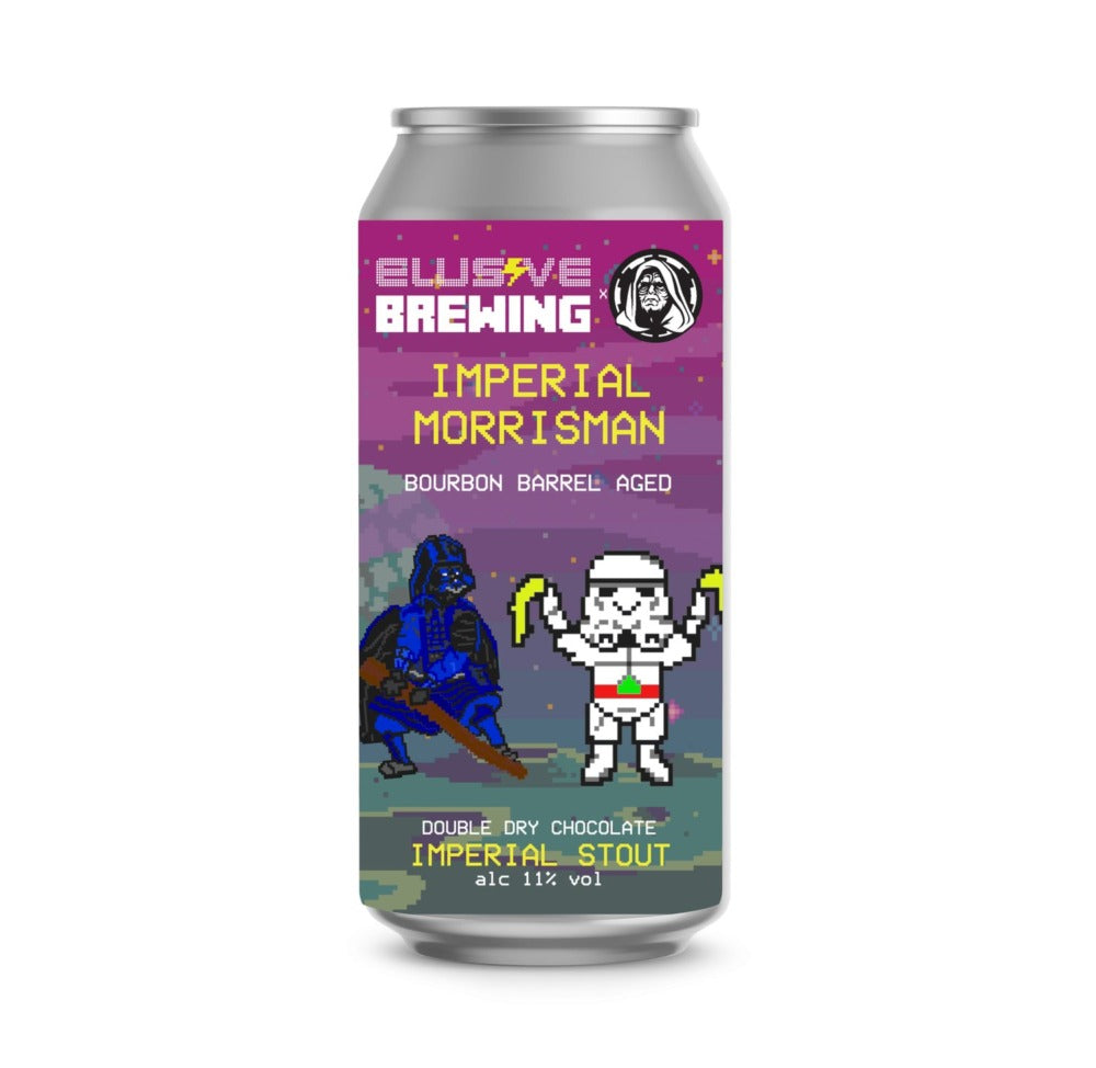 Elusive x Emperor's Brewery collab: Bourbon Barrel Aged Imperial Morrisman 440ml Can Best Before End: MAY 2024