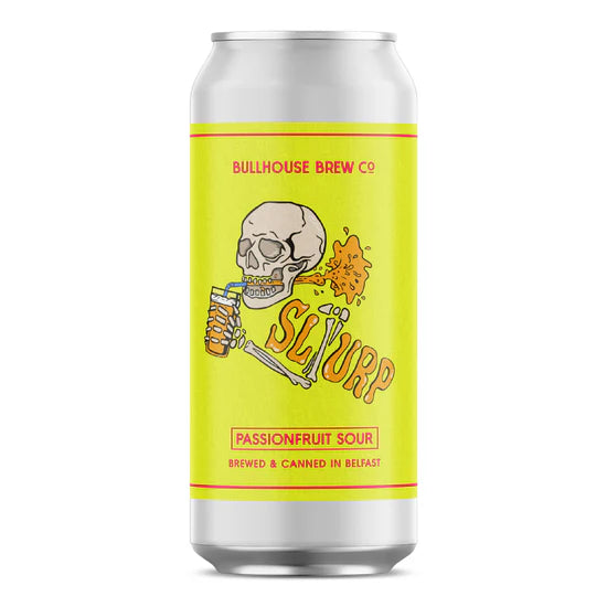 Bullhouse Brew SLURP PassionFruit Sour 440ml Can (4% ABV) Best Before: 02.07.2025