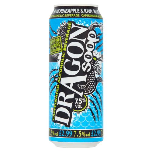 Dragon Soop Blue Pineapple and Kiwi Caffeinated Alcoholic Beverage 500ml