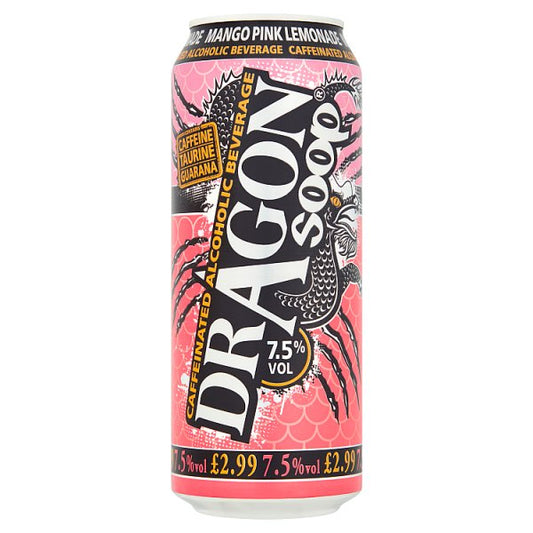 Dragon Soop Mango Pink Lemonade Caffeinated Alcoholic Beverage 500ml