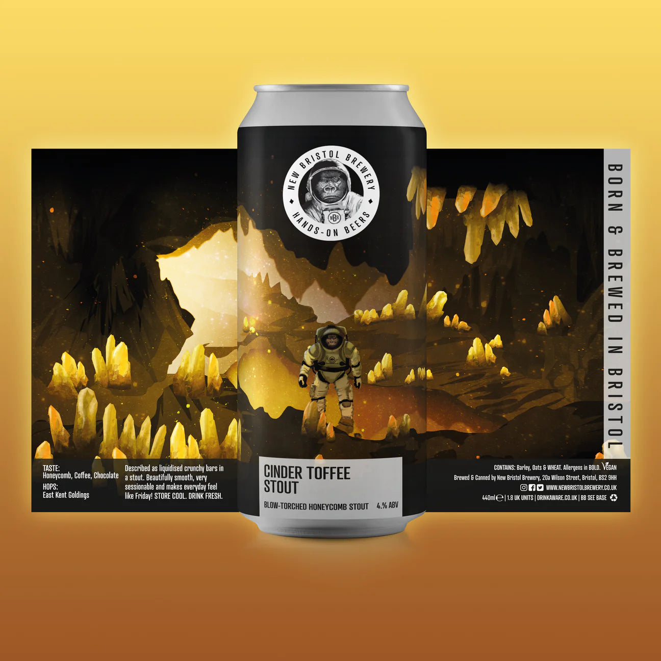 New Bristol Brewery Cinder Toffee Stout 440ml Can Best Before 28.09.2023