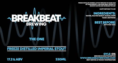 Breakbeat Brewing (GYLE 015) The One | Freeze Distilled Imperial Stout (17.2% ABV) 330ml