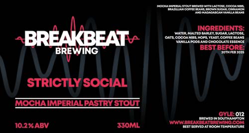 Breakbeat Brewing (GYLE 012) Strictly Social Mocha Imperial Stout (10.2% ABV) 330ml