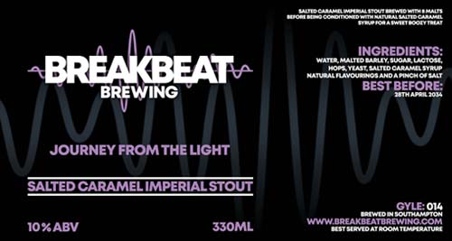 Breakbeat Brewing (GYLE 014) Journey From The Light | Salted Caramel Imperial Stout (10% ABV) 330ml