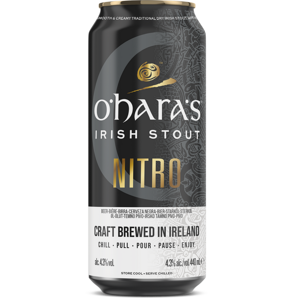 O'Hara's Nitro Irish Stout (abv 4.3%) 44cl can Best Before 28.07.2024