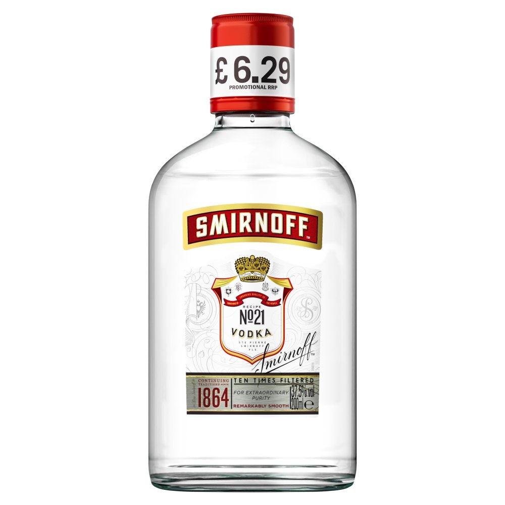 Smirnoff Red No.21 Vodka 20cl (37.5% ABV) PM629