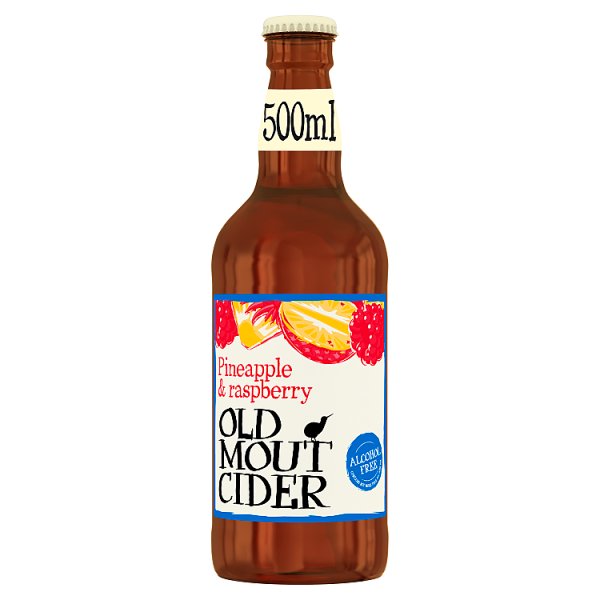 Old Mout Cider Pineapple & Raspberry Alcohol Free Bottle 500ml